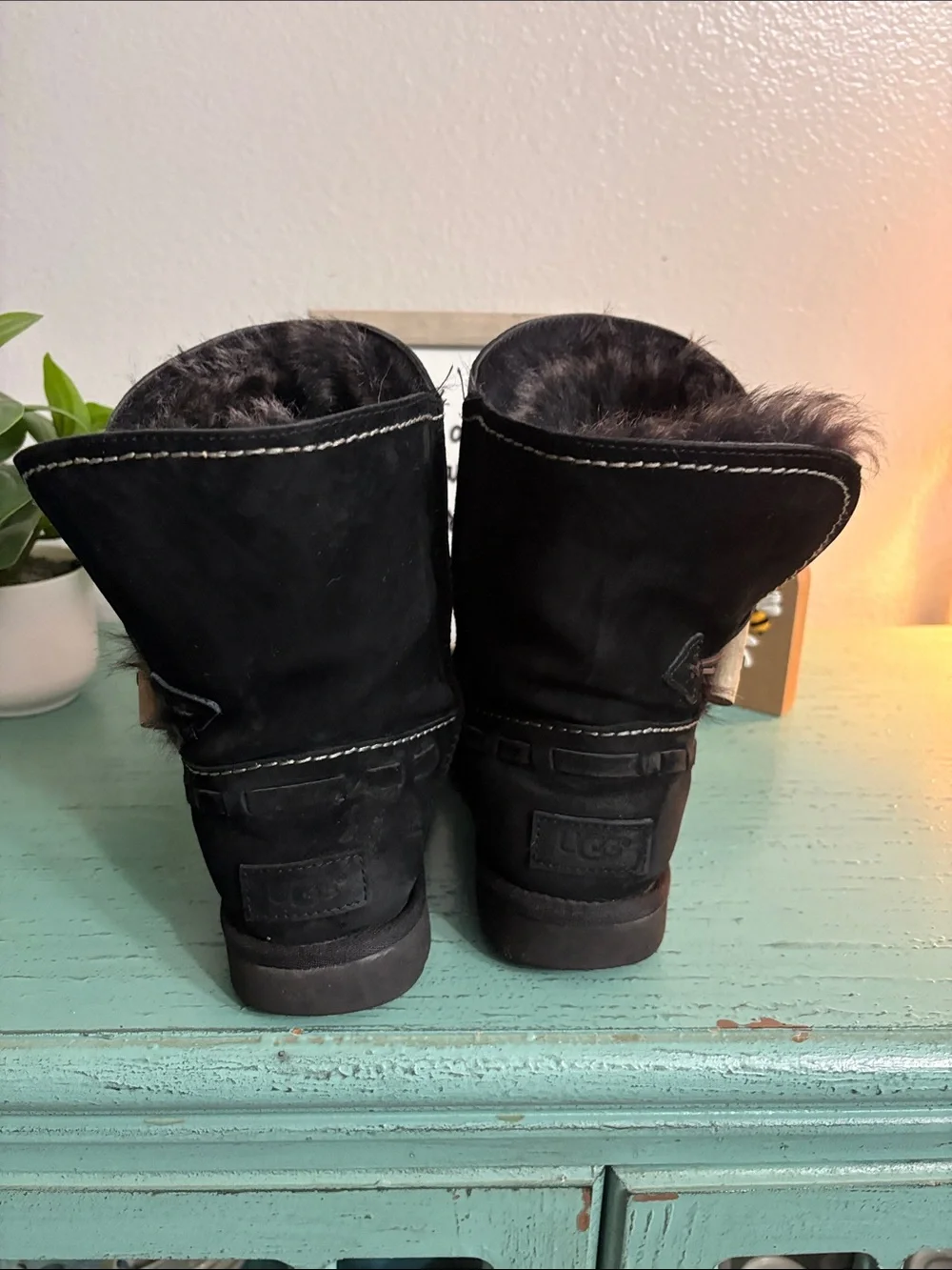 Black Suede Winter Boots - Cozy Lined Slip-On